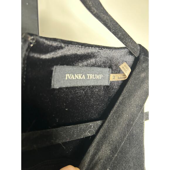 Ivanka Trump Dress- size 2- velvet and eyelet fabric, lined, sleeveless‎ - Picture 4 of 5